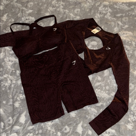 Gymshark Other - Gymshark Dark Brown Animal Adapt Workout Set